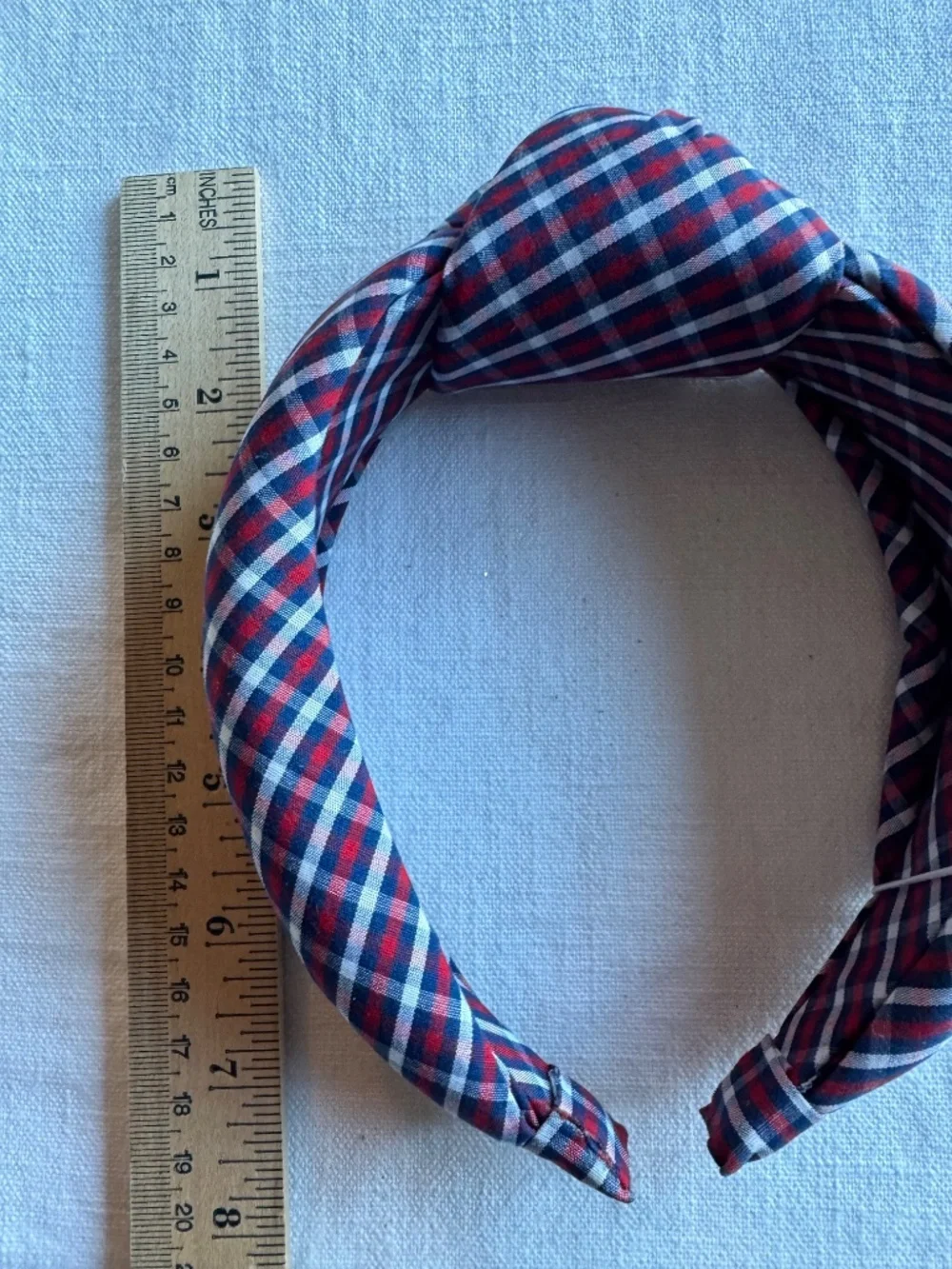 Draper James Red/White/Blue Picnic Plaid Knot Headband-NWT